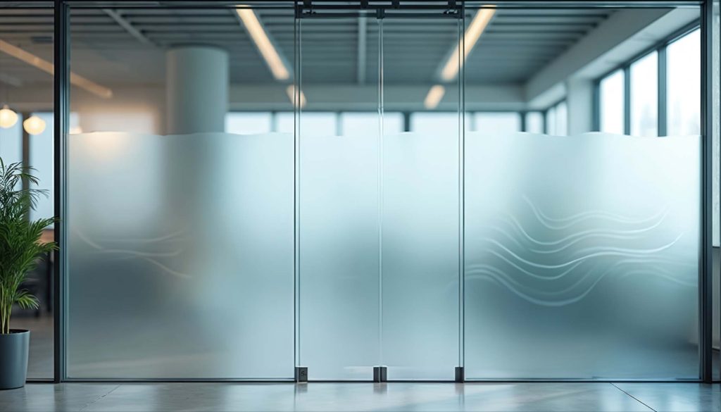 Frosted glass sliding window